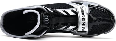 Боксерські кросівки для чоловіків. Зручні та дихаючі кросівки для боксу, єдиноборств, фітнесу та бодібілдингу. Білий, сірий, чорний, срібний кольори. Розмір EU 31