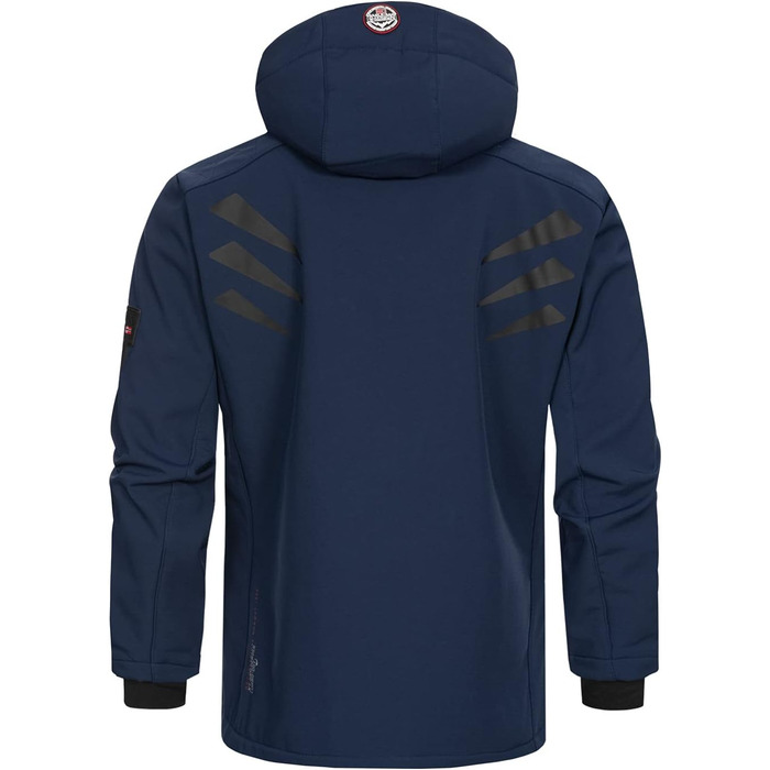 Чоловіча тактична куртка Geographical Norway Tacebook — водонепроникна вітрозахисна куртка з капюшоном для походів та активного відпочинку, темно-синя (M)