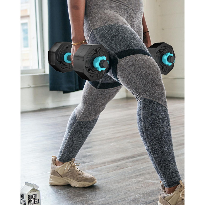 Набір гантелей ARUNDO Kurzhantel-Set 20 кг, 2-в-1: гантелі та штанга. Фітнес-набір для дому, обладнання для силових тренувань, неслизьке, регульоване гантельне обладнання. Оселедець гантелі 9 кг.