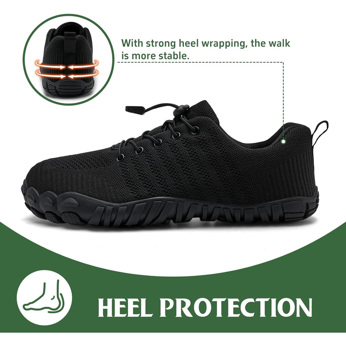 Barefoot Shoes IceUnicorn для жінок та чоловіків: кросівки для трейлу, плавання та відпочинку на пляжі (46 EU, чорний)