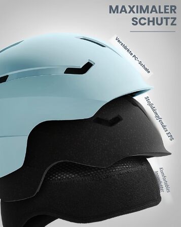 Шолом для лиж та сноуборду OutdoorMaster з OTG-маскою для дорослих, Matte Minze, розмір L (58-61 см)