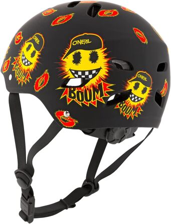 Дитячий шолом для маунтенбайку O'NEAL Dirt Lid Emoji, чорний/жовтий, ABS, магнітна застібка, вентиляція, S