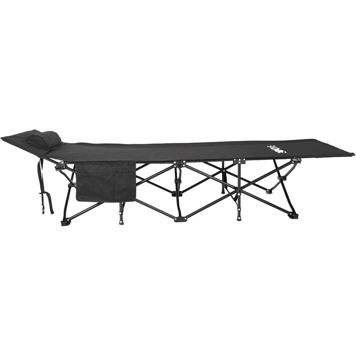 Розкладне ліжко 24MOVE® для кемпінгу та відпочинку на природі, 190x67x34 см, чорне