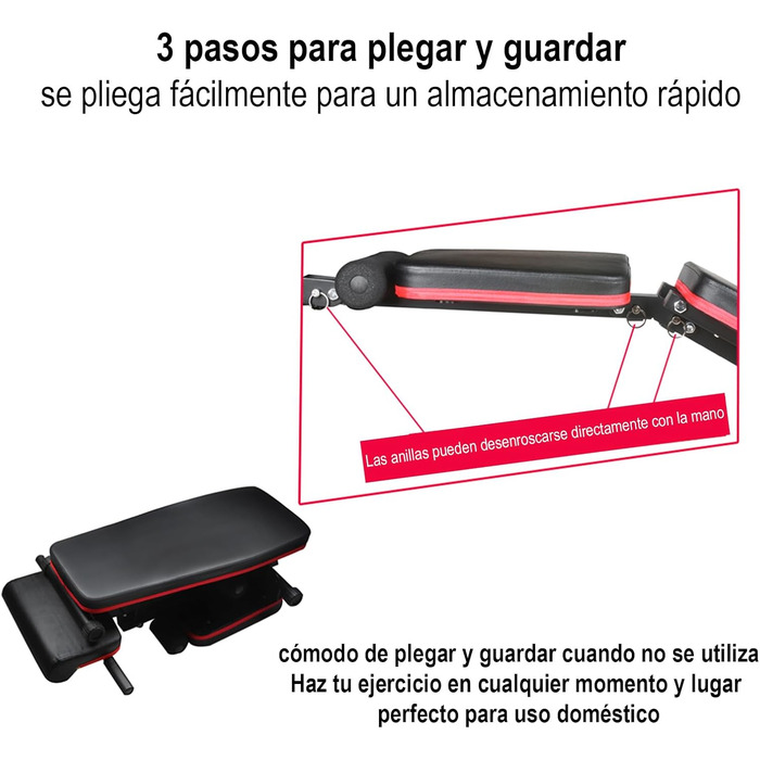 Складана лавка для тренувань Hantelbank: фітнес, силові вправи, тренування спини та пресу