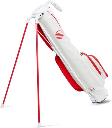 Гольф сумка Sunday Golf Loma: легка сумка з ременем та стійкою – ідеальна для коротких гольф-курсів, 79 см (червоно-біла)