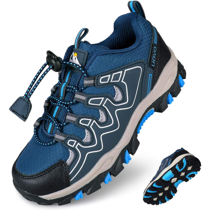 Дитячі трекінгові кросівки UOVO для активного відпочинку та спорту, блакитні, розмір 36