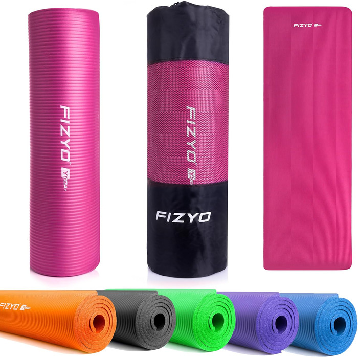 Килимок для йоги та фітнесу FIZYO FITYO, рожевий, 183x61x1 см, NBR-гума, для йоги, тренувань, відпочинку