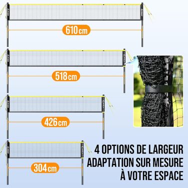Мережа для бадмінтону професійна, нейлон, для вулиці та залу