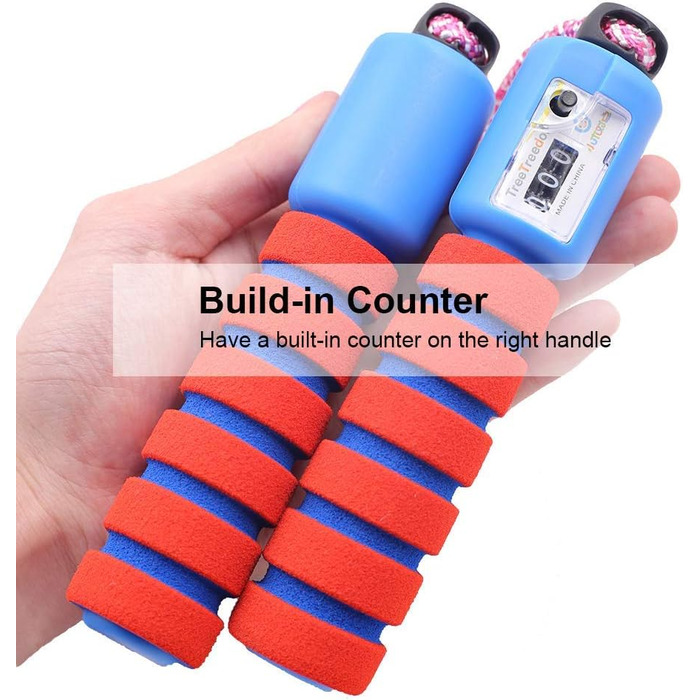 Скакалка Springseil Sunshine Smile: швидка, регульована, з лічильником, для дітей та спорту (червона, синя)