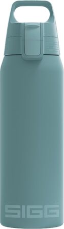 Термос пляшка SIGG Shield One Morning Blue 0,75 л для газованих напоїв, ізольована, герметична, з нержавіючої сталі, придатна для миття в посудомийній машині, BPA-free, 90% перероблений метал, сіро-синя