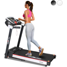 Електрична бігова доріжка Miweba Sports HT1000, 3,5 к.с., 16 км/год, нахил 6%, навантаження 120 кг, складана, велика бігова поверхня, 16 програм, фітнес-тренажер для дому, чорна