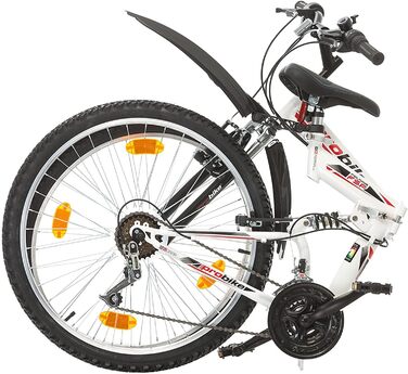 Складаний велосипед Probike Multibrand 26 дюймів, 18 швидкостей, повна амортизація, для чоловіків, жінок та підлітків, чорний з червоним, зріст 160-180 см