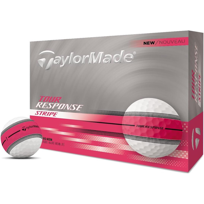 Гольф-кулі TaylorMade Tour Response (рожеві смуги, 2025)