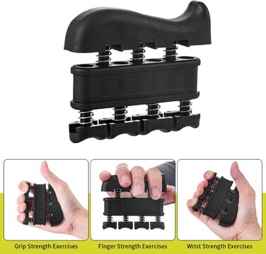 Набір для тренування сили хвата (7 шт.): регульовані тренажери зап'ястя, сумка для зберігання, розтягувач пальців, тренажер зап'ястя, кільце для тренувань та куля для зняття стресу