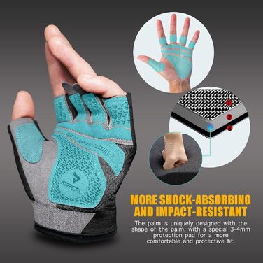 Фитнес рукавички ATERCEL для їзди на велосипеді, тренувань, фітнесу. Дихаючі рукавички для чоловіків та жінок сірого кольору, розмір L