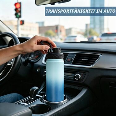 Термопляшка WATERSY з нержавіючої сталі 650 мл, вакуумний ізольований металевий флакон з 2 кришками, герметична спортивна пляшка для води, школи та тренувань (Темно-зелений)