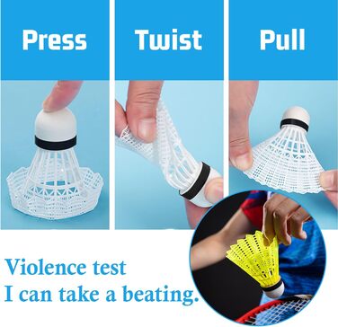 Набір для бадмінтону FYSL 12 штук: міцні нейлонові волани для гри на вулиці, тренувань та відпочинку