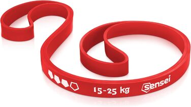 Гумові еластичні стрічки SENSEI® для фітнесу, силових тренувань, йоги та реабілітації (3 рівні опору: червоний)