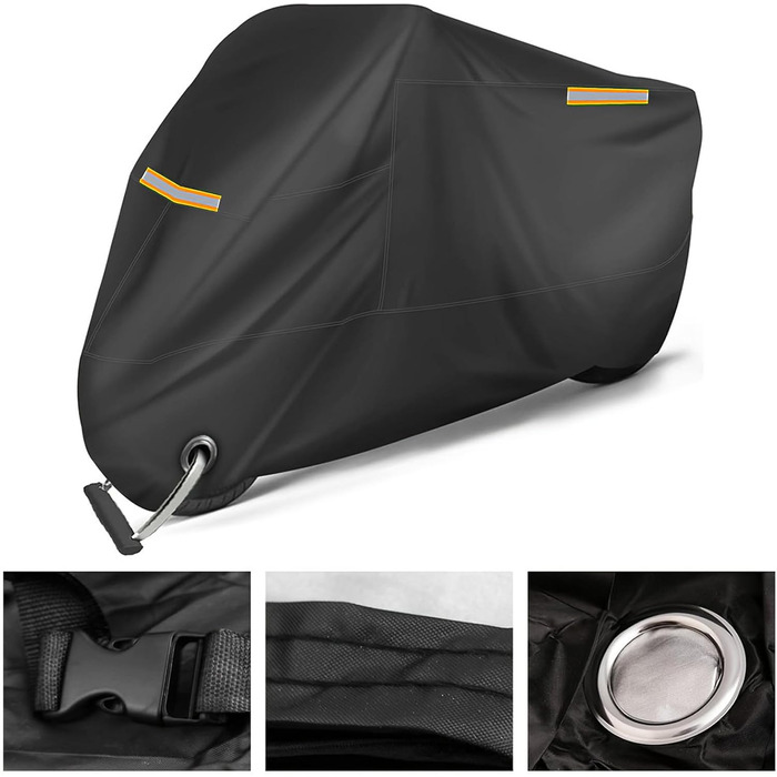 Захисний чохол для мотоцикла XXL, вологостійкий, 210D Oxford, з отворами для замка, для скутера, мопеда, моторолера (245x105x125 см)