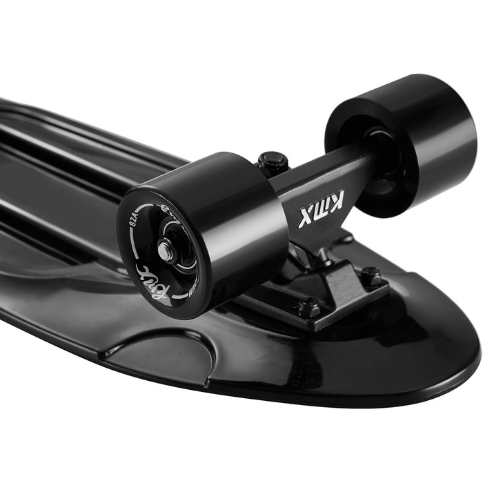 Скейтборд KMX Classic Mini Cruiser 22/27 дюймів для дітей, підлітків та дорослих. Алюмінієві осі, підшипники ABEC-9, колеса 60мм (Чорний)