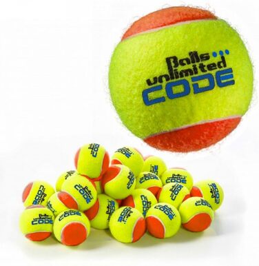 Тенісні м'ячі Balls Unlimited Code Blue, безтискові, для тренувань, 60 шт, жовто-оранжеві