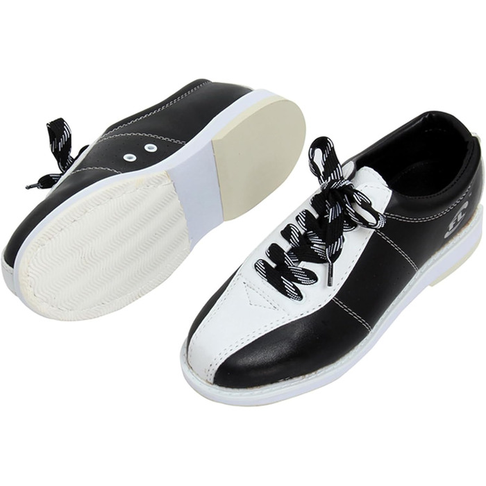 Чоловічі кеди для боулінгу SDEQA, шнурівка, для газону, антиковзаючі, легкі, великий розмір (44 EU, чорний/білий)