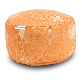 Йога-подушка для медитації з шовковистої тканини, 15 см - знімний чохол, наповнювач з органічної гречки, помаранчевий колір