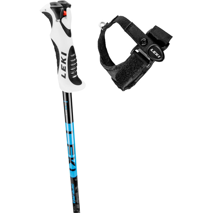 Дитячі лижні палиці LEKI Drifter Vario S, 90-120 см, чорні-блакитні-антрацит