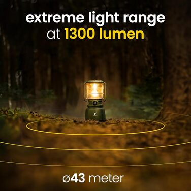 LED ліхтар на сонячній батареї BigBoy 1300 люмен: кемпінговий ліхтар, IP64, регульоване освітлення, тепле/холодне світло