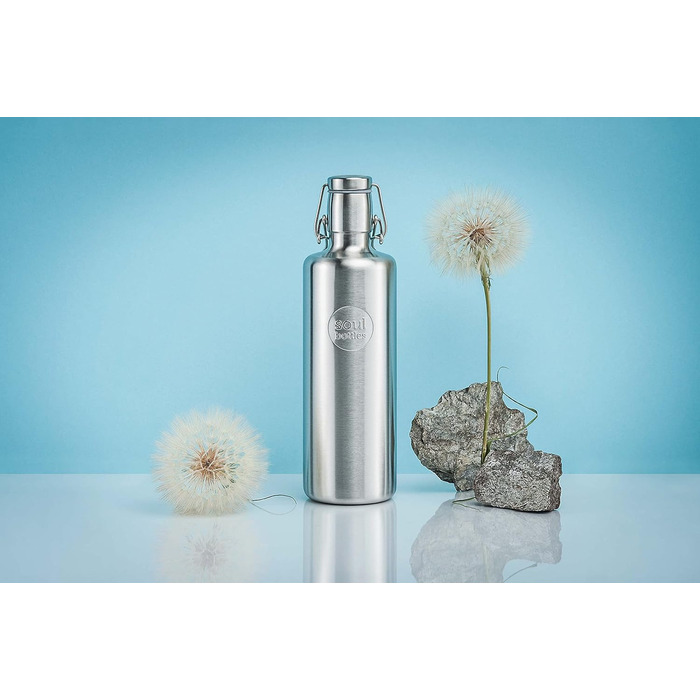 Пляшка для води Soulbottles Steel Light 1,2 л срібляста, нержавіюча сталь, екологічна, герметична, без пластику