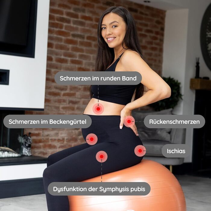 М'яч для пологів BABYGO 75 см: фітбол для вагітних, йога, підготовка до родин, фізіотерапія та відновлення. В комплекті: книга з планом вагітності та післяпологового періоду. Екологічний, антивибуховий, теракотовий колір.