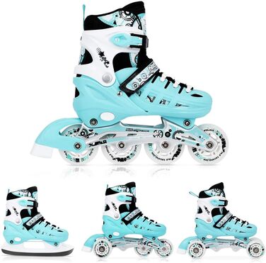 Ковзани дитячі та жіночі NILS NH10905, синій, розмір 31-34 (регульовані)