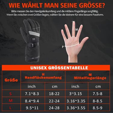 Гріючі рукавички для чоловіків та жінок, з акумулятором 5000mAh*2, 7.4V, 4 режими нагріву, водонепроникні, для зимових видів спорту та катання на лижах