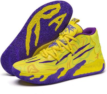 Жовті баскетбольні кросівки High Top для дорослих, хлопчиків та дівчаток. Антиковзаючі, для занять баскетболом та ходьби. 38 EU