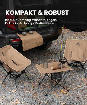 OneTigris CAMPMATE Стіл для кемпінгу складний, легкий, на 30 кг, Ranger Green (Kojote Brown)