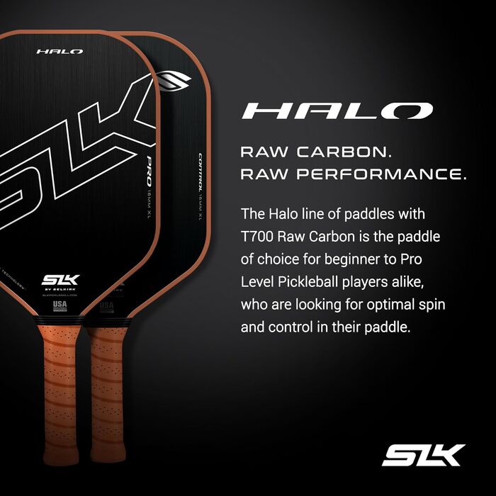 Падл для піклболу Selkirk SLK Halo з карбону, Rev-Core Power, для максимального спіну