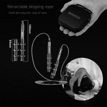 Стрибальний скакалка Speed Jump Rope для фітнесу, боксу та кардіо, складана з PVC-тросом, чорна