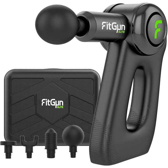 Електричний масажний пістолет FitGun Elite для глибокого масажу м'язів, зняття болю та релаксації після спорту