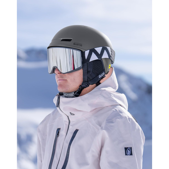 Гірськолижний шолом OutdoorMaster MIPS для чоловіків та жінок, сноубордичний шолом із вентиляцією, полікарбонатна оболонка, EPS-вставка, індивідуальна посадка