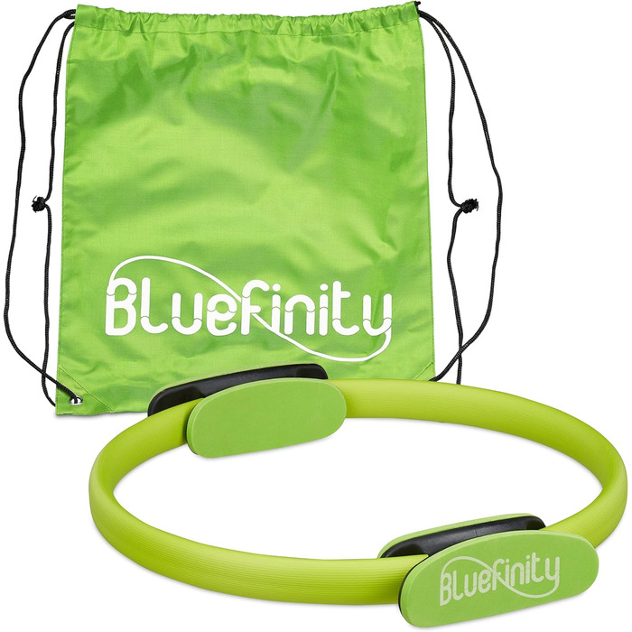 Пілатес кільце Bluefinity з подвійною ручкою, м'яке, фібергласове, для фітнесу та йоги, Ø 37 см, зелений, 1 шт.