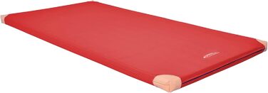 Гімнастичний мат Grevinga 200x100x6 см, м'який, з шкіряними кутами, синій