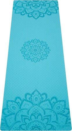 Килимок для йоги Yoga Design Lab Flow | 6 мм | Мандала Aqua | Зручний, двосторонній, для гарячої йоги та різних стилів