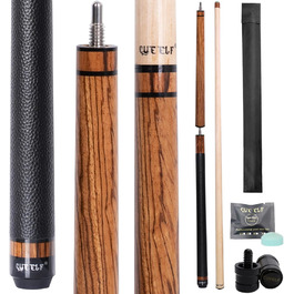 CUEELF Heavy Hitter: Більярдний кий з жорсткою бакелітовою кінцівкою для потужних брейків та легких стрибків, 21 oz, обмотка Zebra Leather, 3 частини