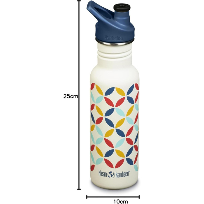 Пляшка для води Klean Kanteen Classic Narrow Retro-Punkt 532 мл, сталева, вузька горловина