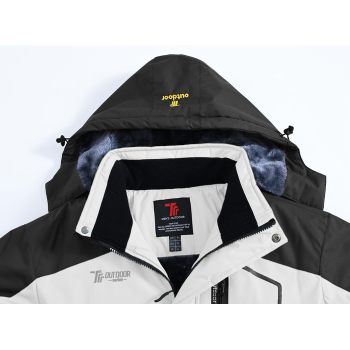 Чоловіча куртка YSENTO для сноубордингу та лижного спорту: тепла, водонепроникна, з відстібаною капюшоном (M, білий)