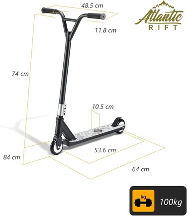 Трюковий самокат SPORTANA Tundra Basic для дітей та дорослих, алюмінієва рама, ABEC 7, до 100 кг, 360° Y-кермо