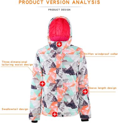 Жіночий комплект для сноубордингу та лижного спорту: куртка та штани, водонепроникний, вітронепроникний, теплий, для туризму, сноубордингу, лижного спорту, оранжевий+чорний, розмір L