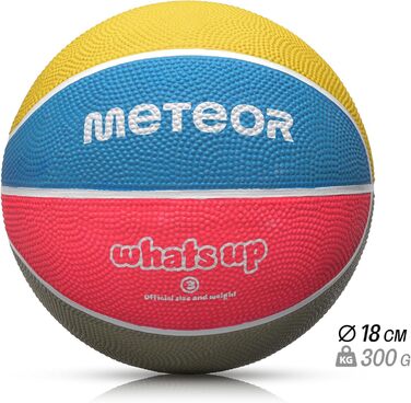 Дитячий баскетбольний м'яч Meteor Whats UP №3, м'який, для дітей 4-8 років, пастельний, для тренувань