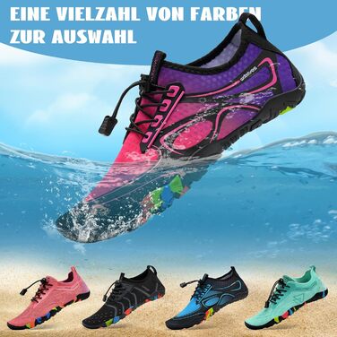 Водні шльопанці/тапочки для плавання та водних видів спорту WateLves, чоловічі та жіночі, швидковисихаючі, для дайвінгу, серфінгу, йоги, туризму, повсякденного носіння, 36-48 EU, рожевий, фіолетовий, 40 EU