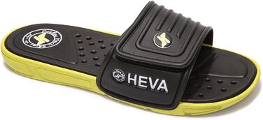 HEVA Шльпанці чоловічі літні сандалі (45 EU, чорний/лимонний)